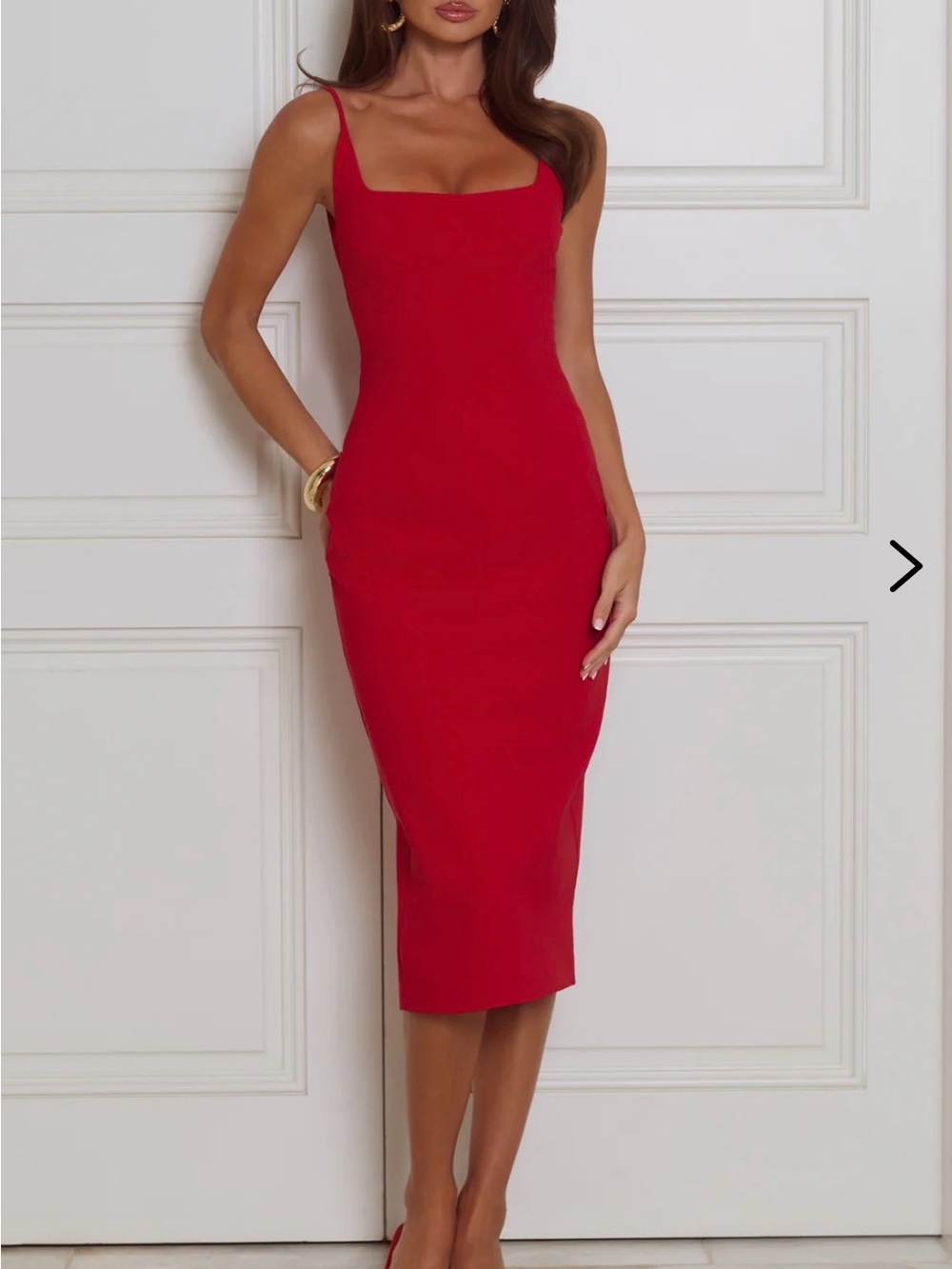 NWT Hello Molly Luxe Collective Red Midi Dress